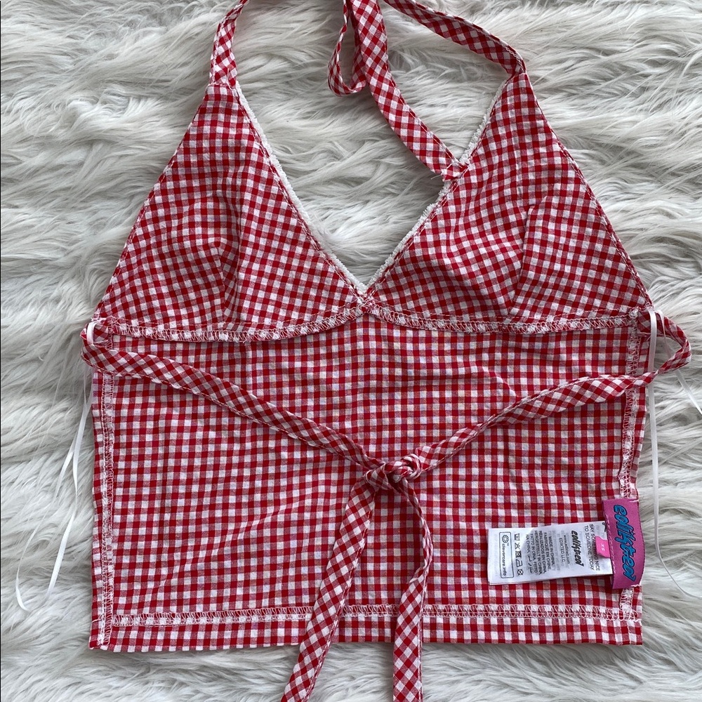 Edikted | Charmaine Open Back Gingham Top - Picture 8 of 12